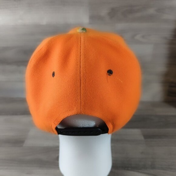 White Wolf Chicago Bears Adjustable Snapback Hat Orange Flat Bill Burlap - Picture 4 of 11